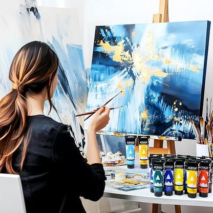 AUREUO Ultramarine Acrylic Paint, 4 Fl Oz / 120ml Single Tube, Rich Pigment Art Craft Paints for Canvas, Rocks, Wood, Ceramic, Fabric - Art Supplies for Beginners, Professionals, Artists