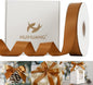 HUIHUANG Satin Ribbon 1 inch Wide Copper Ribbon 50 Yards Double Face Satin Ribbons for Crafts Gift Wrapping Bows Floral Bouquet Cake Box Christmas Decor Wedding Invitation Card Party Favor
