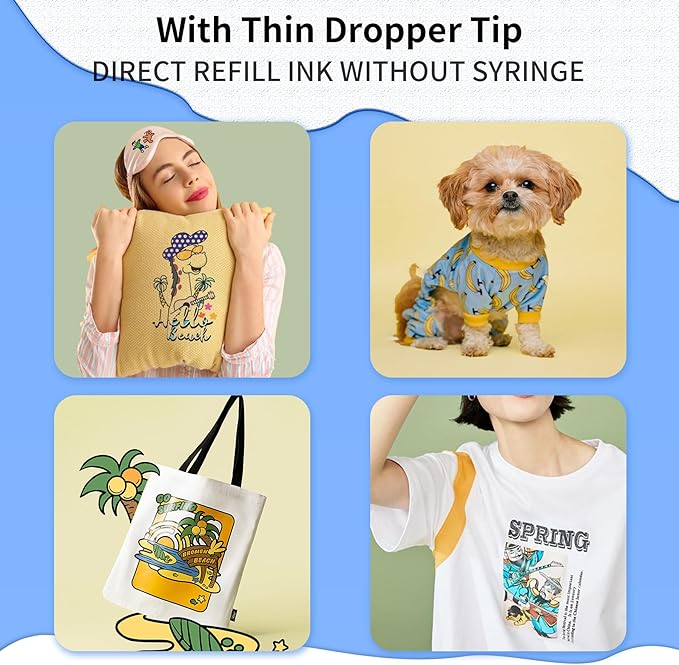 DTF Ink Yellow 500ml - Premium Heat Transfer Ink Conversion Kit Refill for L1800, I3200, R1390, XP600, R2400, L800, 1430, P400, P800, R2000, XP-15000 Printers, for DTF Film
