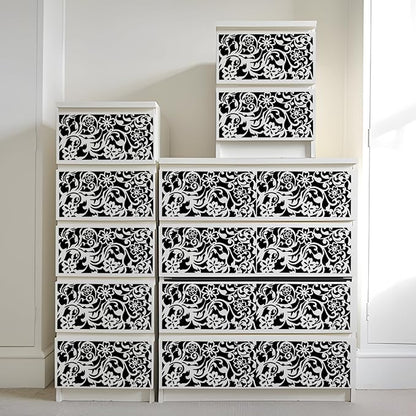 8x4 Inch Texture Stencils for Painting – 18pcs Reusable Background Templates for Wood, Canvas, Furniture, Scrapbooking & Card Making