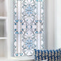 3D Stained Glass Window Privacy Film, Heat Control UV Blocking Static Cling Decorative Window Film for Bathroom,Front Door,Home Non Adhesive,35.4 x 78.7 inches Azure Bloom