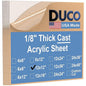 Duco USA-Made Clear Cast Acrylic Sheet 1/8 Inch Thick 12" x 12" - 8 Pack of Transparent Plexiglass Sheet - Lightweight Acrylic Board for Window Replacements, Displays, Signs, and More