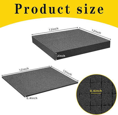 DECOHS 4 PCS Pick Apart Foam Insert- 2 Size Pick and Pluck Foam- Pluck Pre Cube Sheet Foams with Bottom Use for Board Game Box Cases Storage Drawer (Length 12 Inch)