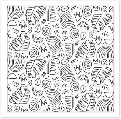 CHGCRAFT Bohemian Graphics Polymer Clay Texture Sheets Doodle Style Silicone Texture Stamp Clay Texture Mat Modeling Pattern Pad Sheets for Jewelry and Earrings Tools, 5.5x5.5 inch