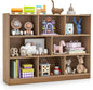 KOTEK Toy Storage Organizer, 8 Cubby Kids Bookshelf, Wooden 4-Tier Bookcase Storage Cabinet, Open Display Book Shelf for Daycare, Nursery, School Classroom, Playroom & Living Room (Natural, 8 Cubes)