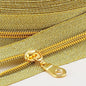 Sawoake 10 Yards Bulk Zipper(#5), Gold Nylon Coil Zipper with Gold Teeth by The Yards, Replacement Sewing Zipper with 10PCS Zipper Sliders for DIY Sewing Craft Bags(#5 Gold Gold)