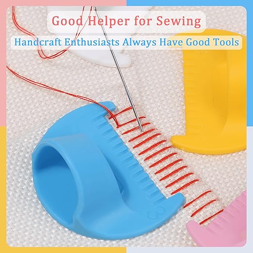 4 PCS 3mm Edge Lock Seam Guide, Mini Sewing Finger Ruler for Hand Sewing, DIY Sewing Kit Tool, Sewing Needle Gauge Measuring Guide, 4 Color