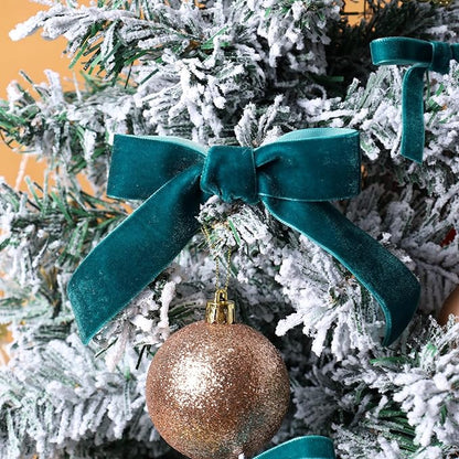 LaRibbons Thin Velvet Ribbon 3/8 Inch x 25 Yards, Dark Blue Velvet Ribbon for Christmas Tree, Gift Wrapping, Wreath Bow, Outdoor Decoration