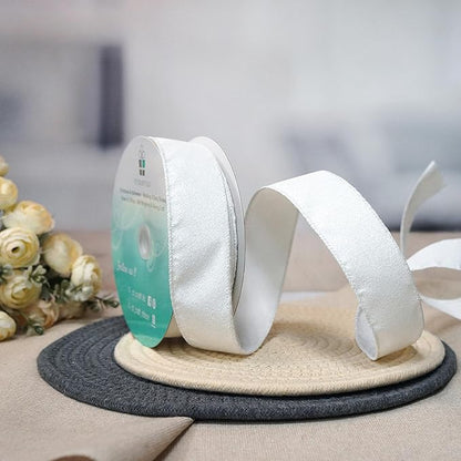 CT CRAFT LLC Glitter Wired Ribbon 1.5" x 20 Yards White for Christmas Home Decor Bow Gift Wrapping DIY Crafts Wreath