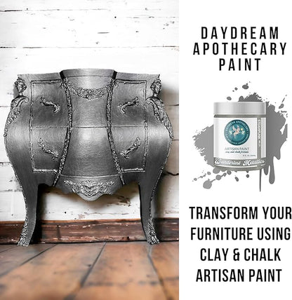 Daydream Apothecary Premium Chalk Style Paint for Furniture, Home Décor, Wood, DIY Interior Projects, Quick Dry, No Prep or Prime Needed, Matte Dark Grey - 8oz