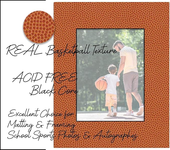 Pack of 25 Acid Free 11x14 Mats Bevel Cut for 8.5x11 Photos - Basketball Texture Precut Matboards For Pictures, Photos, Framing - 4-ply Thickness