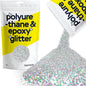 Hemway Polyurethane & Epoxy Resin Glitter 100g / 3.5oz Metallic Crystal Flake Additive for Flooring Jewelry Tumblers Glass Pigment - Fine (1/64" 0.015" 0.4mm) - Silver Holographic