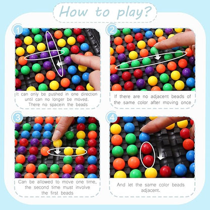 168PCS Marbles Intellectual Chessboard Dual Dual Strategy Board Game,Colored Marbles Fun Table Top Strategy Chess Board Game for Kids & Adults
