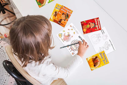 60PCS Thanksgiving Activity Books Party Favors for Kids - Fall Games Coloring Maze Book in Bulk, Classroom Activities Crafts Gifts