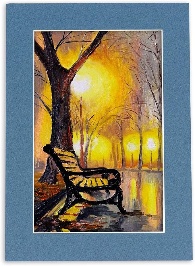 Poster Palooza 11x14 Mat for 8.5x11 Photo - Precut Steel Blue Picture Matboard for Frames Measuring 11 x 14 Inches - Bevel Cut Matte to Display Art Measuring 8.5 x 11 Inches - Acid Free ONE MAT