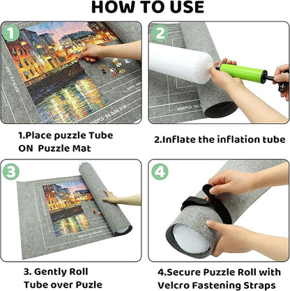 3000PCS - Puzzle Mat Roll Up| Jigsaw Puzzle Mat Roll Up| Roll-Up Save Pad Trays for Sorting Table Board Glue Sheets and Frame Keeper Storage Accessories for Kids and Adults