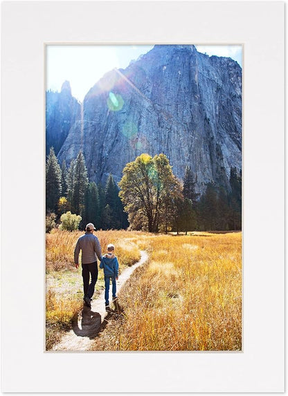 6x8 Mat for 8x10 Frame - Precut Mat Board Acid-Free White 6x8 Photo Matte Made to Fit a 8x10 Picture Frame, Premium Matboard for Family Photos, Show Kits, Art, Picture Framing, Pack of 25 Mats