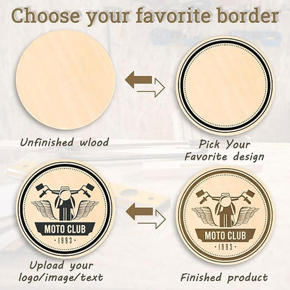 30 Custom Wooden Round Drink Tokens – Double-Sided Laser Engraved Bar Tokens, Poker Chips, Drink Tickets with Your Logo & Text – Personalized for Wedding, Party, Festival, Corporate Events
