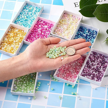 3300pcs Resin Beads Resin Bubble Beads No Hole Imitation Pearls Loose Beads Resin Round Spacer Beads for Resin Crafting and Nail Arts Jewelry Making 9 Colors