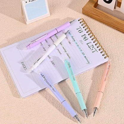 Temiary 10 Pcs Retractable Erasable Gel Pens, Fine Point 0.5 mm, Make Mistakes Disappear, Smooth Writing Gel Pen with Eraser for Journaling Note Taking Marking Planner Crossword Puzzles (Black Ink)