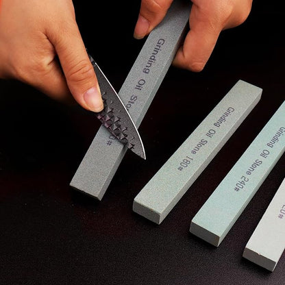 4Pcs Square Sharpening Stone Set -Grits 150#, 180#, 240#, 320# Green Silicon Carbide Honing Whetstone Kit for Moldels, Metal & Knife Cutting Tools (150 * 20 * 10mm)