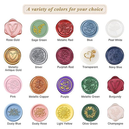 Yoption 360Pcs Navy Blue Sealing Wax Beads with 2 Spoons and 4 Tea Candles for Wax Seal Stamps, Cards, Wedding Invitations, Wine Packaging, Gift Wrap, Envelopes