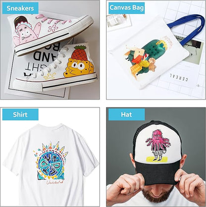 Lelix Fabric Markers, 30 Permanent Colors Dual Tip Fabric Pens for Writing Painting on T-Shirts Clothes Sneakers Canvas Pillowcases, Child Safe & Non-Toxic for Kids Adults