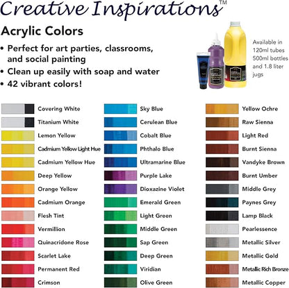 Creative Inspirations Acrylic Paint - Scarlet Lake - 500 mL Bottle - Smooth & Creamy Consistency, Vibrant Pigmentation, Great Coverage for Artists - Clean Up with Soap & Water