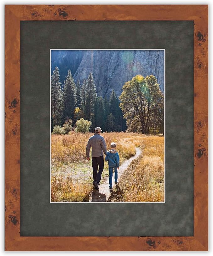 8x10 Mat Bevel Cut for 5x8 Photos - Acid Free Dark Grey Suede Precut Matboard - For Pictures, Photos, Framing - 4-ply Thickness