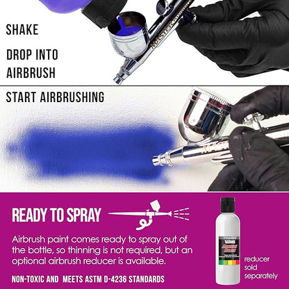U.S. Art Supply Opaque Magenta Acrylic Special Effects Airbrush Paint - 8oz Ready to Spray Air Brush Paint for Nails, Models, Fabric - Water-Based Air Brush Painting