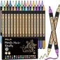Metallic Marker Pens, 30 Colors Dual Tip Acrylic Paint Pens for Black Paper, Scrapbooking, Photo Album, Rock Painting, Paint Marker for DIY Arts & Crafts, Glass, Wood, Card Making, Scrapbook Supplies