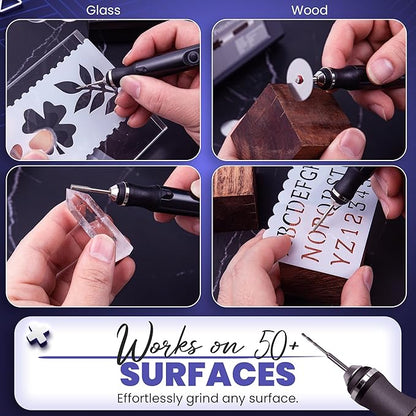 Smotche Customizer Engraving Pen for All Materials - Cordless Portable Engraver Pen for Artists & DIYers - Engrave 50+ Surfaces - Rechargeable