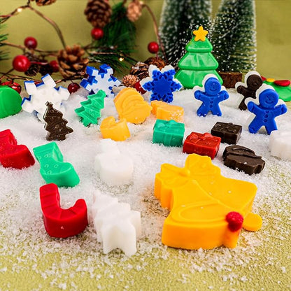Christmas Silicone Molds Christmas Chocolate Molds Candy Molds for Baking Sweet Treats,Cake Xmas Gift Handmade Soap Candles with Shape of Christmas Tree, Santa Head Party Decoration Red,Green,Blu
