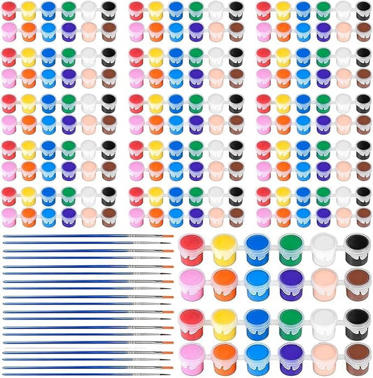 XINDUHUI 30 Pack Mini Acrylic Paint Set, 12 Colors Acrylic Paints Strips for Kids & Adults Craft Paint,420 PCS Kids Painting Kit Container Strips Storage for Home Birthday Classroom Party (420)