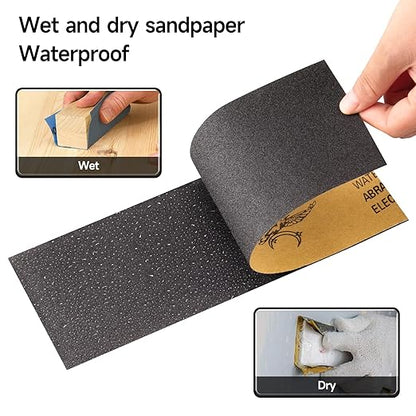 Sandpaper 1500 Grit, Wet Dry Sanding Sheets 9x3.6 inch for Wood Furniture Finishing, Metal Sanding and Automotive Polishing,21 -Sheet