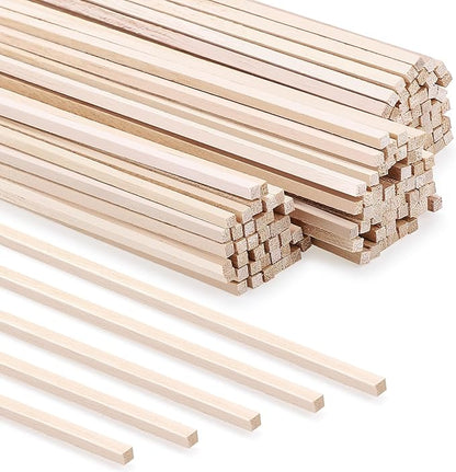 240 Pcs Balsa Wood Sticks 1/8 x 1/8 x 12 Inch Square Dowel Rods Balsa Wood Strips Hardwood Sticks for Crafts DIY Projects Models Making