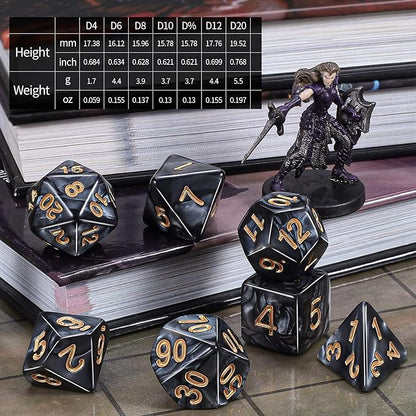 CiaraQ DND Dice Sets - 26 X 7 Polyhedral Dice (182pcs) with a Large Drawstring Bag Great for Dungeons and Dragons, Role Playing Table Game.