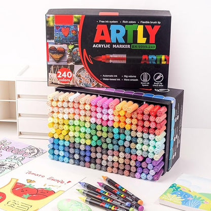 Acrylic Paint Markers, Acrylic Paint Pens, Fabric Markers for Textile, Rock, Glass, Wood, Paper, Ceramic, Canvas DIY Art Supplies Kit for Kids and Adults (36)