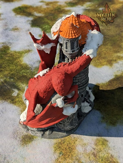 Dragon 3D Printed Dice Tower - Mythic Roll Collection - Unchained Games - Ascend to New Heights with your Rolls! (04.) Gray)