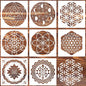 Sacred Geometry Stencil 8inch Reusable Stencils for Crafts Metatron's Cube/The Flower of Life Drawing Templates for Wall Canvas Paper Art Crafts