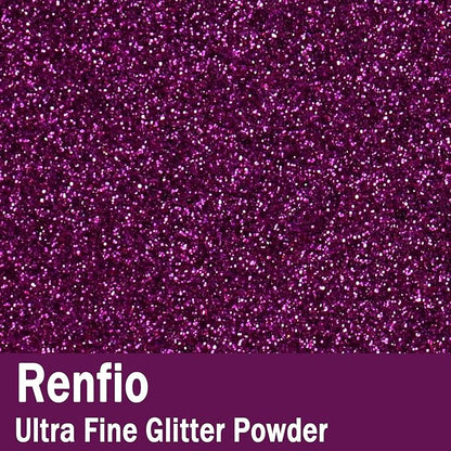 Renfio Ultra Fine Glitter Powder Metallic Resin Glitter 2.11 Oz (60g) PET Flakes Crafts Sequins 1/128" 0.008" 0.2mm Epoxy Chips Flakes for Tumblers Slime Decoration - Crape Myrtle
