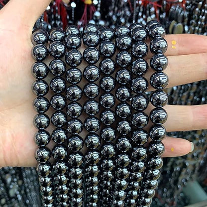 51pcs 8mm AAA Black Hematite Beads Natural Stone Gemstone Round Loose Beads for Jewelry Making DIY Bracelets Necklace Earrings