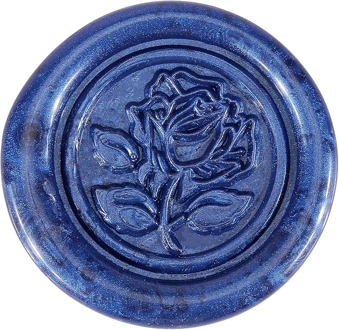Blue Sealing Wax Sticks, Yoption 5 Pcs Totem Fire Manuscript Wax Seal Sticks with Wicks for Wax Seal Stamp (Navy Blue)