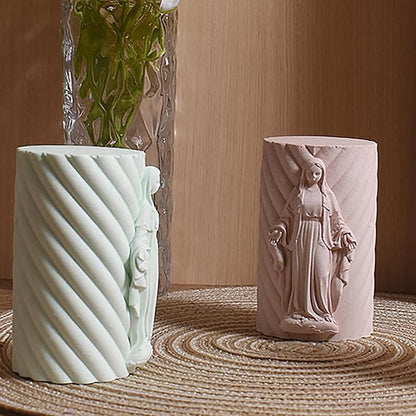 Religion Cylinder Nativity Jesus Angel Soap Resin Casting 3D Nativity Scene Candle Making Molds
