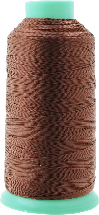 Mandala Crafts Bonded Nylon Thread Brown Heavy Duty Sewing Threads - 1100 YDs Size 92 280D T90 Tex 90 Thread for Leather Jeans Weaving Outdoor Marine Upholstery Threads