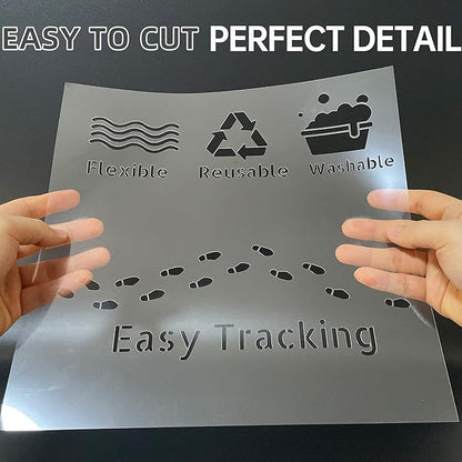 16PCS 6 Mil Blank Mylar Stencil Sheets,12 X 12 Inch Clear Plastic Sheets, Clear Acetate Sheet for Cricut Crafts, PET Plastic Sheet for Crafts and Cutting Machine (6 Mil)