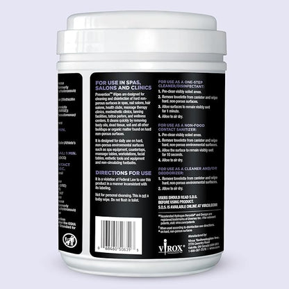 Prevention All Purpose Disinfectant Wipes – Canister of Cleaning Wipes for Salons, Spas, Wellness Centers and Yoga Studios – Hospital Grade Surface Sanitizing – 160 Count