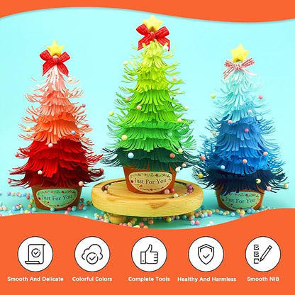 Tanstic 64Pcs Paper Quilling Kits, 45 Colors 900 Strips Paper Quilling Tools and Supplies for Beginners Perfect DIY Handcraft Quilling Set