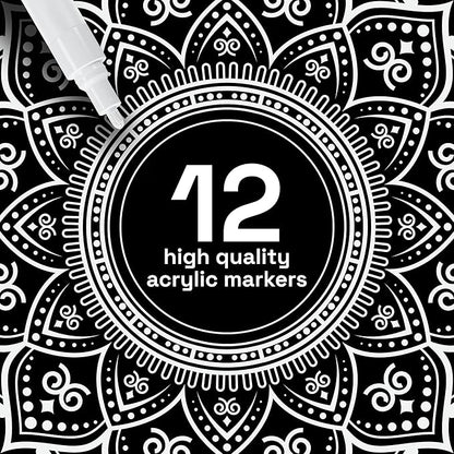 ARTISTRO 12 White Paint Pens for Rock Painting, Stone, Ceramic, Glass, Wood, Fabric, Scrapbooking, DIY Craft Making, Art Supplies, Card Making, Coloring, Acrylic Markers Medium Tip 3.0mm