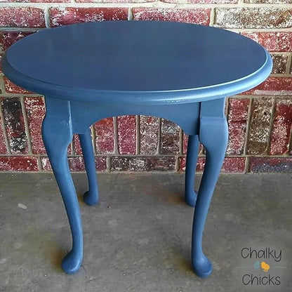 Chalky Chicks All-in-One Chalk Paint for Furniture or Cabinet - 16 Fl Oz - Matte Finish Blue Steel (Blue Gray) for Metal, Wood Furniture Paint - No Sanding All-in-One for Home Decor & Crafts, USA Made